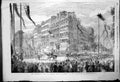 Original Old Antique Print Queen'S Visit To France Boulevard St Denis 1855 19th