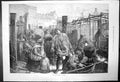 Original Old Antique Print Fisher Folk At Fish-Market At Berlin 1874 Victorian