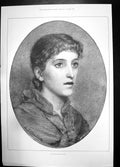 Original Old Antique Print Soft Eyes Looked Love 1894 Woman Portrait Victorian