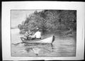 Antique Print Deer Shooting On New York Lake Zogbaum 1885 Gun Hunting Boat 19th