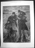 Original Old Antique Print Out Work Mcormick 1886 Woman Man Children Poverty
