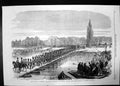 Antique Old Print Review At Windsor Queen Guards Pontoon Bridge Datchet 1869