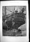 Old World Went Very Well Then Besant Boat Ship Rescue Rough Seas 1886 Victorian