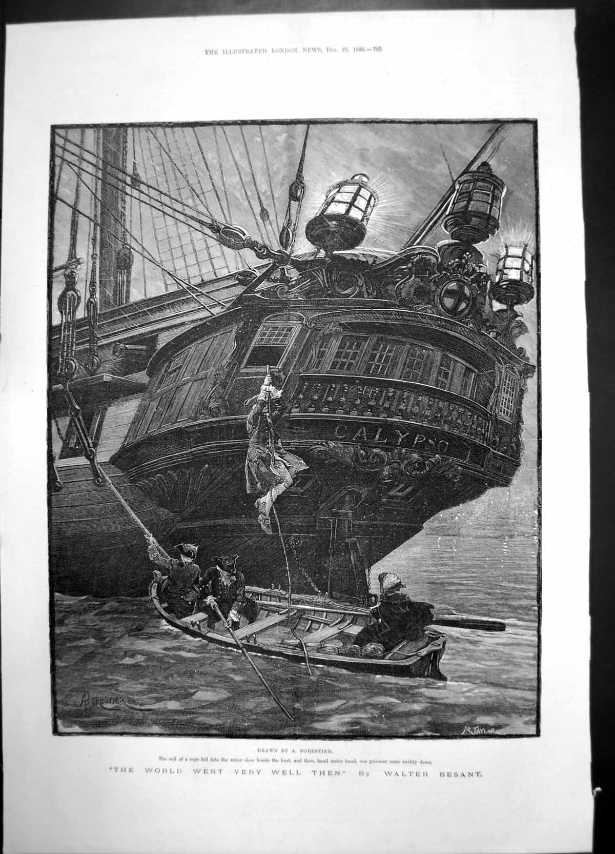 Old World Went Very Well Then Besant Boat Ship Rescue Rough Seas 1886 Victorian