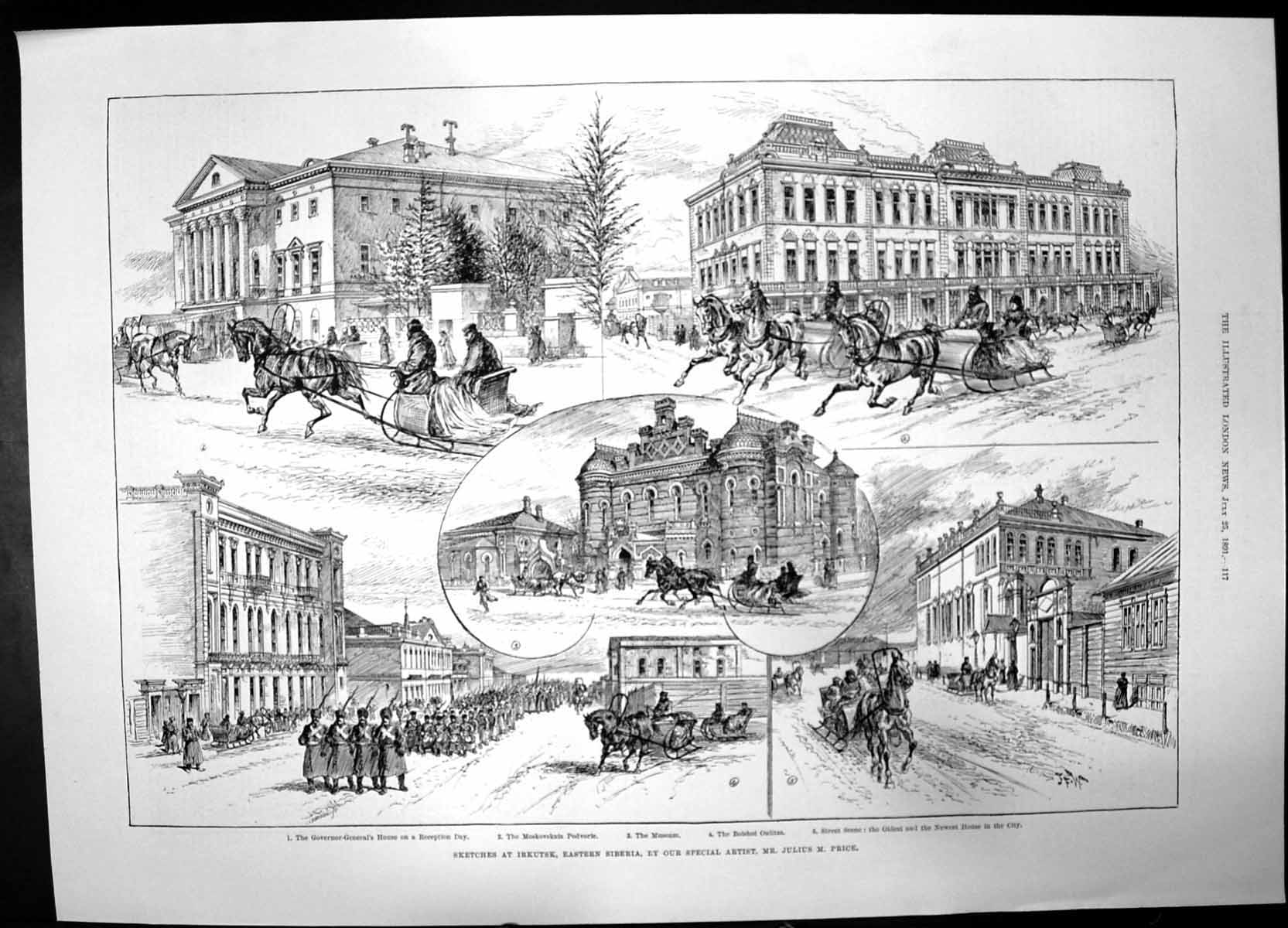 Old Sketches Irkutsk Eastern Siberia 1891 Moskovskaia Governor Museum Victorian