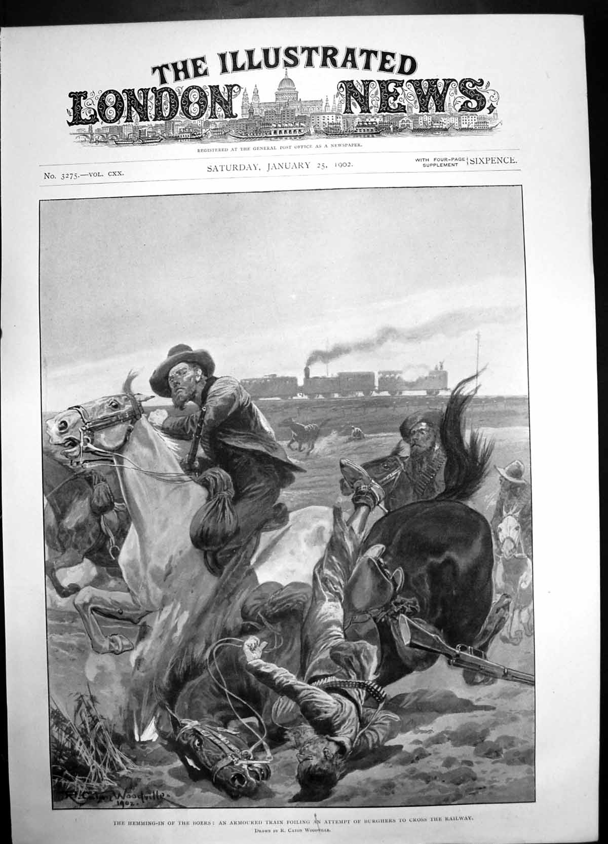 Antique Print Hemming In Boers Armoured Train Burghers Railway 1902 Horses 20th