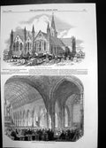 Old Antique Print Restoration Saint Nicholas Church Great Yarmouth 1848 19th