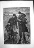 Old Antique Print Out Work Mcormick 1886 Woman Man Children Poverty Ref.2 19th