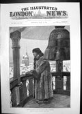 Old Print Siberian Watchman Fire Brigade Tower Yeneseisk 1981 Russia Bell 20th