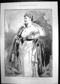 Antique Old Print Majesty Augusta Victoria Queen Prussia German Empress 1891