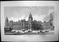 Old Print New Government Offices Whitehall Admiralty War Department 1884 19th