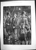 Antique Old Print Deserter Sidney Paget 1884 Kilt Gun Uniform Children March