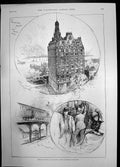 Old Antique Print America Revisited Sketches New York Building Train 1890 19th