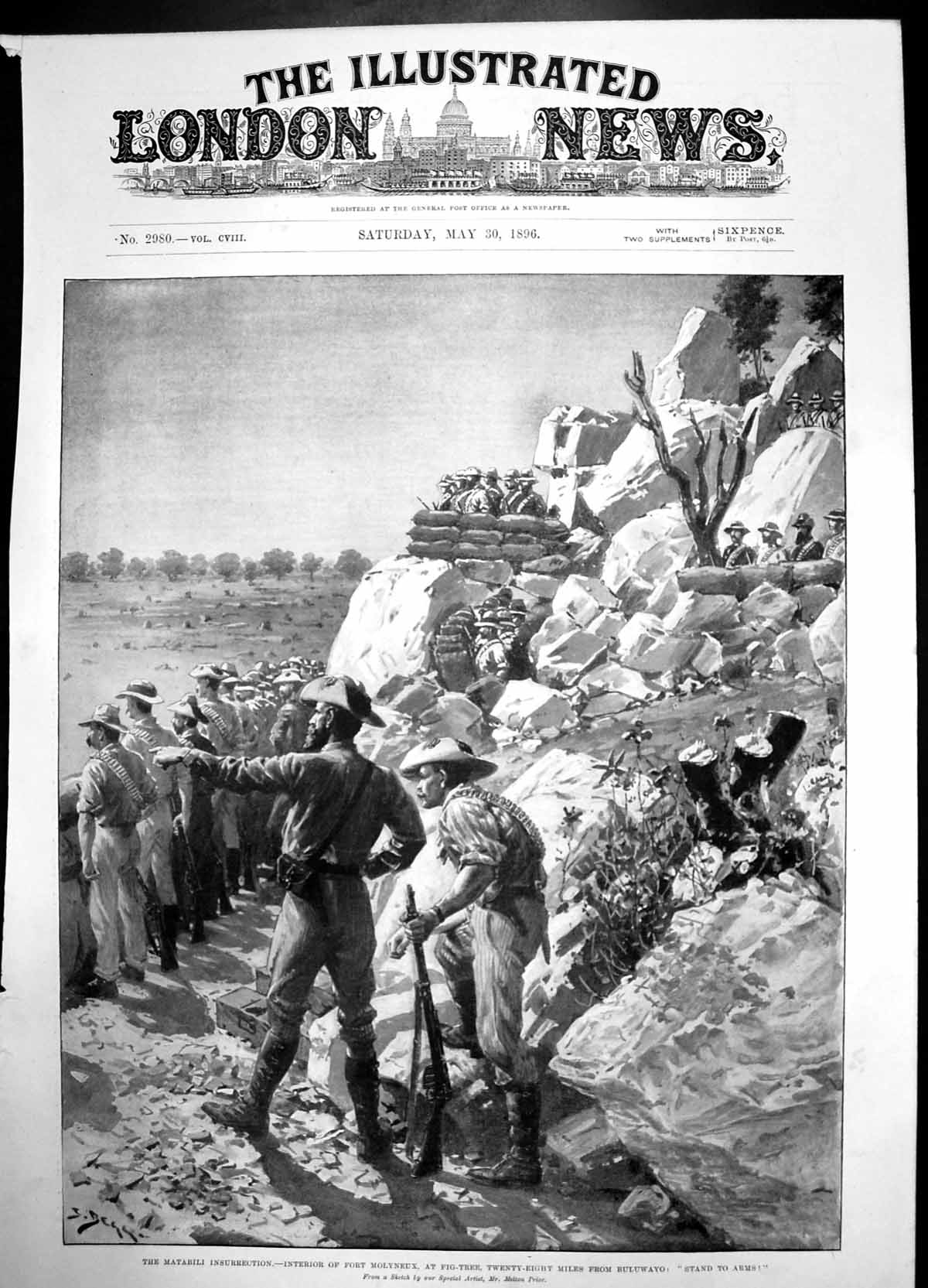 Old Matabili Insurrection Fort Molyneux Fig Tree Buluwayo Stand 1896 Victorian