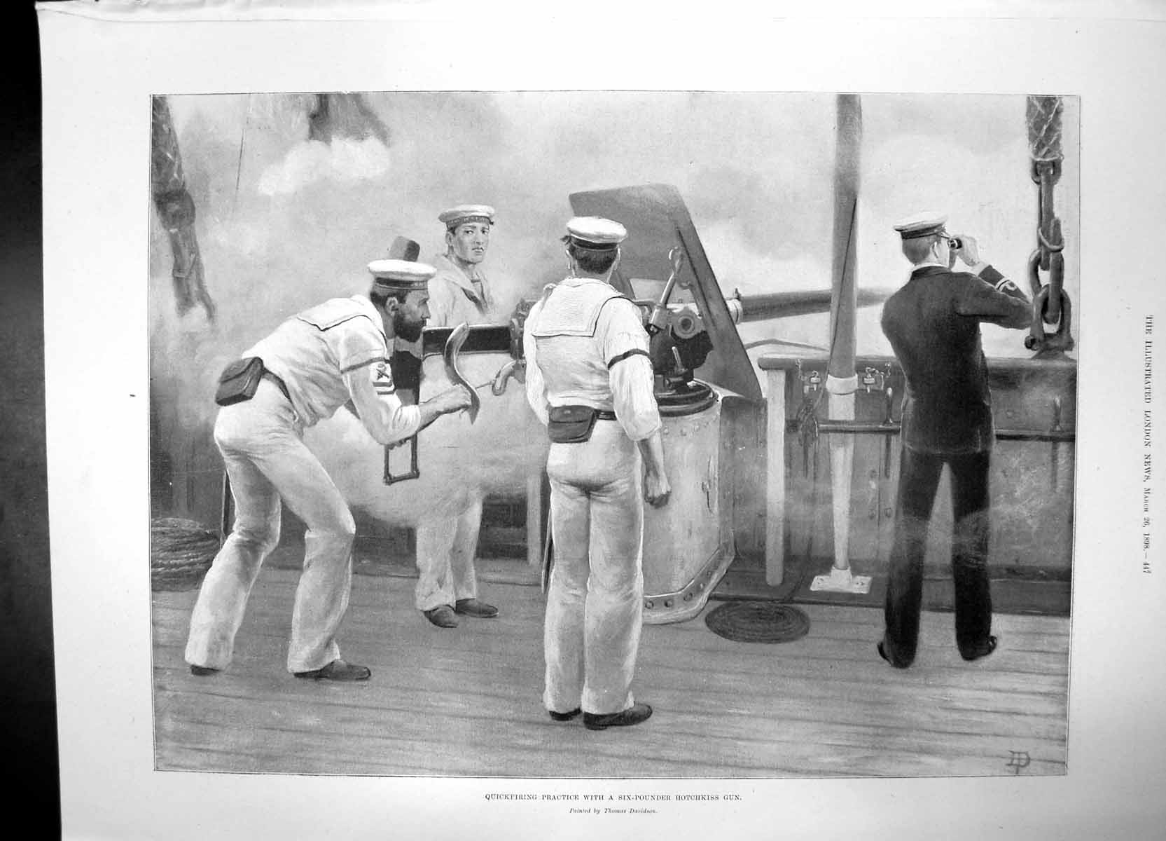 Old Quickfiring Practice Six Pounder Hotchkiss Gun 1898 Cannon Sailor Victorian