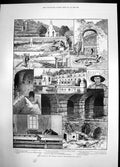 Old Fish Cultures Chateau Dorval Florenville Belgium 1886 Canal Nets Victorian