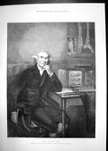 Original Old Antique Print John Hunter Royal College Surgeons 1893 Man Portrait
