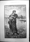 Antique Print Faithful Shepherdess Alice Havers Exhibit Royal Academy 1886 19th