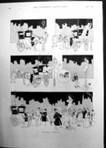 Original Old Antique Print Mystery A Hansom Cab Comic Sketch 1893 Victorian