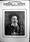Antique Old Print Alfred Baron Tennyson Poet Laureate H H Hay Cameron 1892 19th