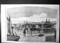Antique Old Print Construction Victoria Railway Bridge Pimlico Thames 1860 19th