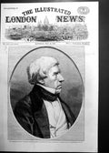 Antique Old Print Lord Brougham & Vaux Chancellor Edinburgh University 1860