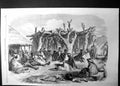 Original Old Antique Print Bechuana Kraal On Vaal River South Africa 1867 19th