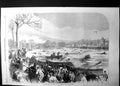 Original Old Antique Print Disaster On Ice In Regents Park 1867 19th