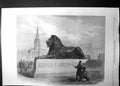Original Old Antique Print Lions Nelson Monument Trafalgar Square 1867 19th