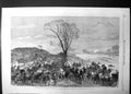 Original Old Antique Print Oxford Cambridge University Boat Race Chiswick 1867