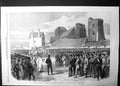 Old Antique Print Divine Sunday Service Parade Ground Dover Castle 1867 19th