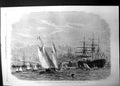 Antique Old Print Int Naval Festival Portsmouth French Fleet Departing 1865