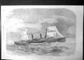 Original Old Antique Print United States New Mail Steamship Adriatic 1857 19th