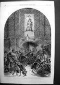 Antique Old Print Christs Hospital Christmas Eve Drawn By John Gilbert 1857