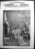 Original Old Antique Print New Year Bells R Caton Woodville 1894 19th