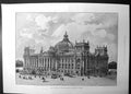 Original Old Antique Print New Palace German Imperial Parliament Berlin 1894