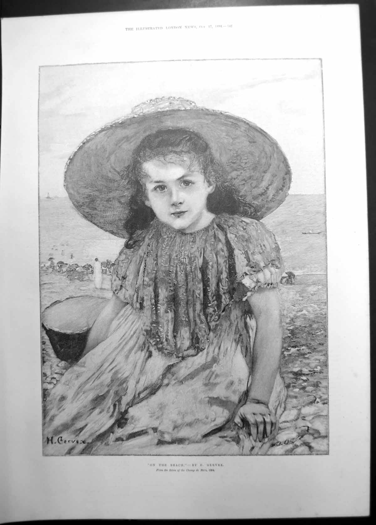 Original Old Antique Print On Beach H Gervex Salon Champ De Mars 1894 Victorian