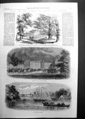 Original Old Antique Print Visit Prince Wales Clumber Worksop Manor 1861 19th