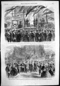 Antique Print Restoration St Mary Redcliff Church Masonic Demonstrate 1861 19th