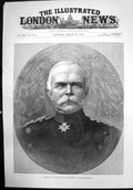 Antique Old Print General Von Caprivi New Chancellor German Empire 1890 Ref.2