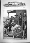 Old Print Indian Rising America Latest News Native Arrives Horseback 1891 19th