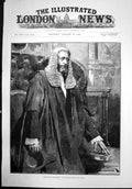 Antique Old Print Opening Parliament Speaker Taking Chair Walter Wilson 1891