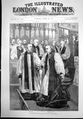 Antique Old Print Installation Archbishop York In York Minster Dean York 1891