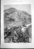 Old Print Chile Hauling 21Ton Armstrong Gun Fort Valdivia Valparaiso 1891