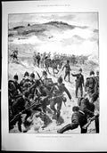 Original Old Antique Print Easter Marching Detachment End Fray 1898 Victorian