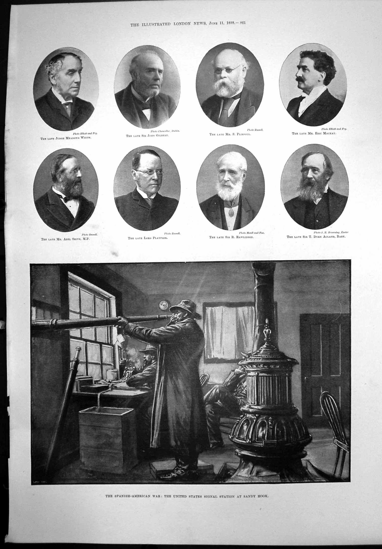 Antique Print Spanishamerican War Unitedstates Signalstation Sandy Hook1898