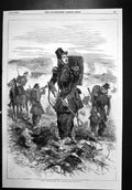 Original Old Antique Print Chasseurs De Vincennes Siers Foot Patrol Rifles 1856