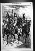 Original Old Antique Print French Imperial Guard Cavalry Henry Linton 1856 19th