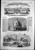 Antique Print Peace Commemoration 1814 Aix-La-Chapelle Temple Concord 1856 19th