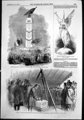 Antique Old Print Peace Commemoration Portsmouth Newschoolhouse Redhill1856